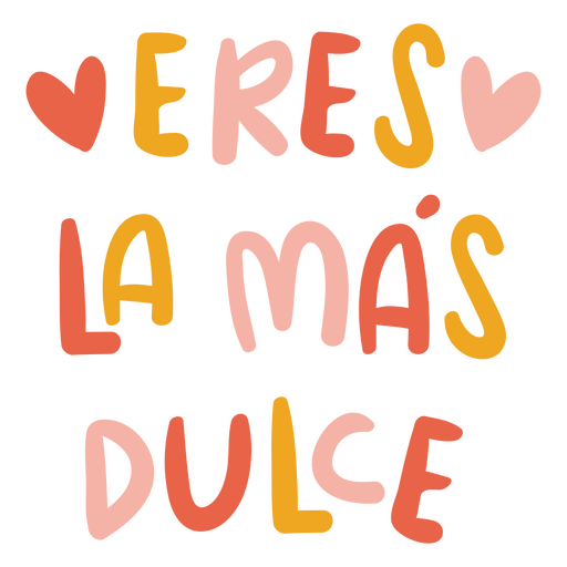 Doodle motivacional cita en español más dulce Diseño PNG