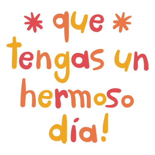 Cita??o espanhola de doodle motivacional lindo dia Desenho PNG