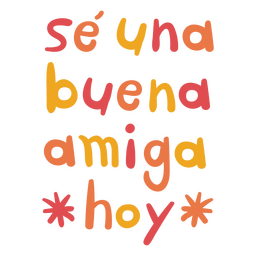 Doodle motivacional cita en español amigo Diseño PNG