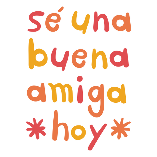 Amigo de citação em espanhol de doodle motivacional Desenho PNG