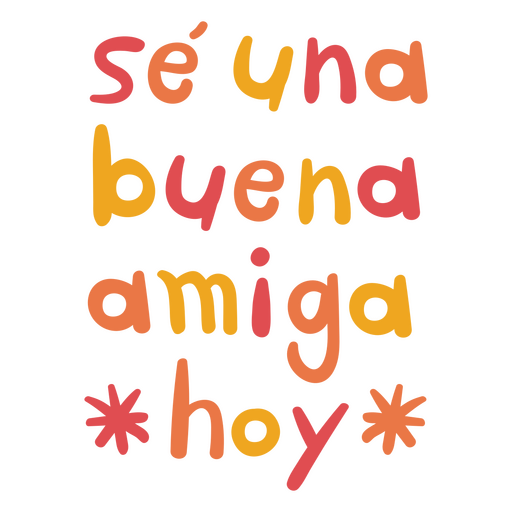 Amigo de cita??o em espanhol de doodle motivacional Desenho PNG