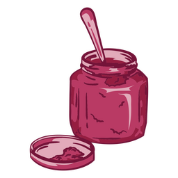 Strawberry jam food jar PNG Design