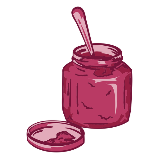 Frasco de comida de geléia de morango Desenho PNG