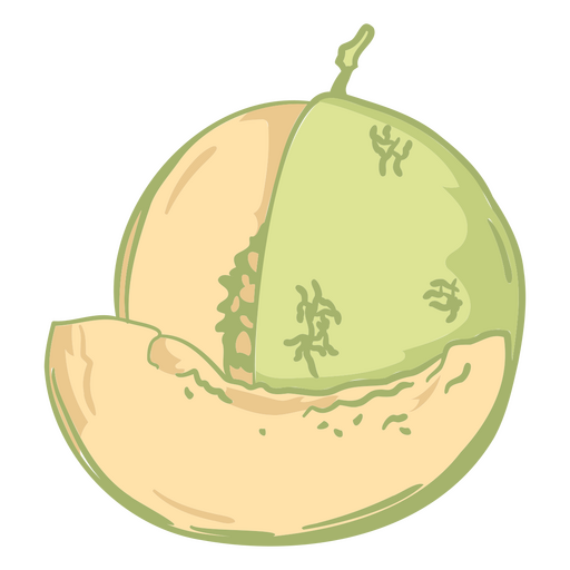 Cantalupo verde semi plano Desenho PNG