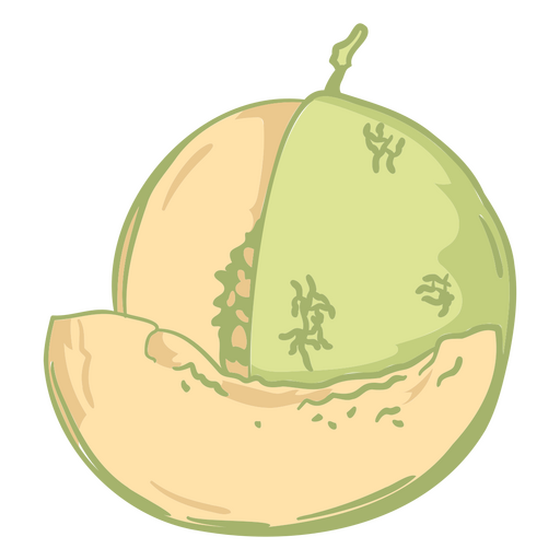 Grüne halbflache Cantaloupe-Melone PNG-Design