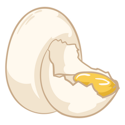 Egg shell with yolk PNG Design