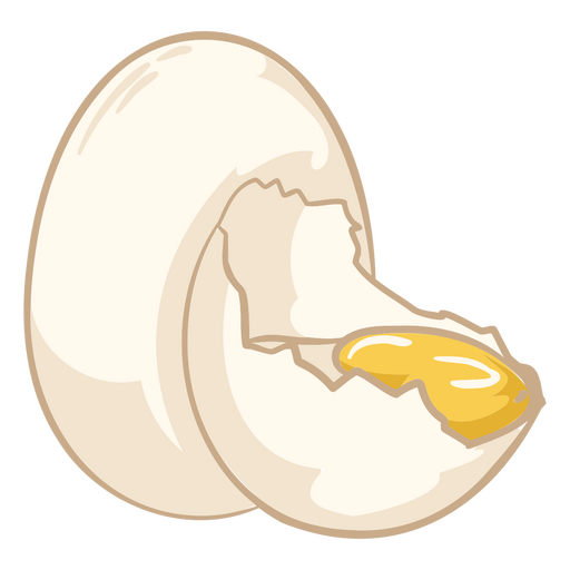 Egg shell with yolk
