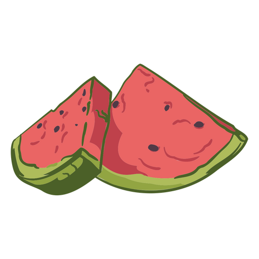 Wassermelonenscheiben halbflach PNG-Design