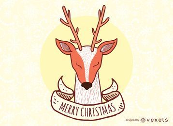 Rentier-Weihnachtsvektorzeichen