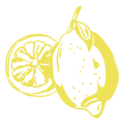 Zitrone mit hohem Kontrast PNG-Design