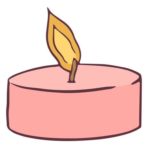 Pink candle flat PNG Design