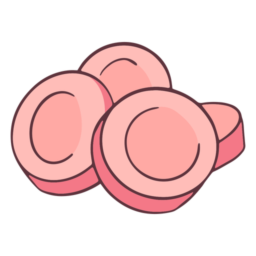 Schlaganfall mit rosa Pillen PNG-Design