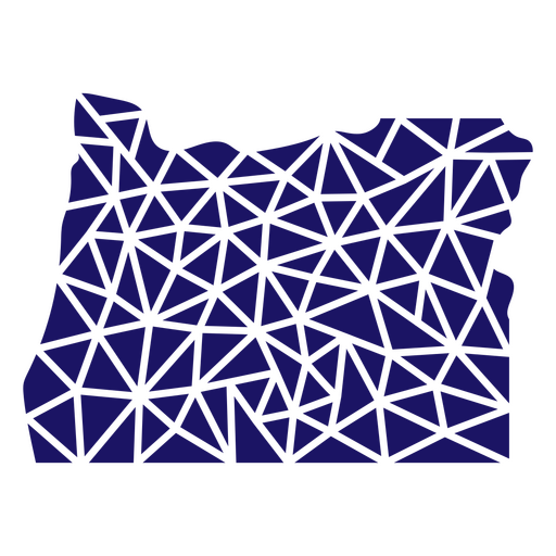 Polygonal Oregon State Map PNG Design