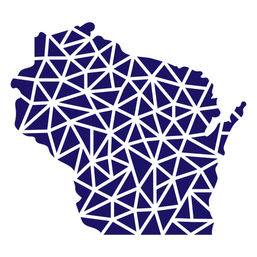 Mapa poligonal do estado de Wisconsin Desenho PNG