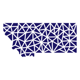 Mapa poligonal do estado de Montana