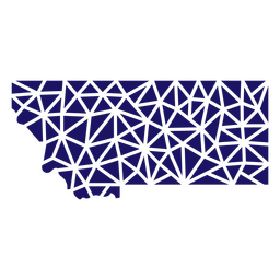 Polygonal Montana State Map PNG Design
