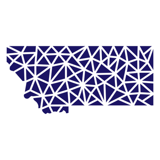Mapa poligonal del estado de Montana Diseño PNG