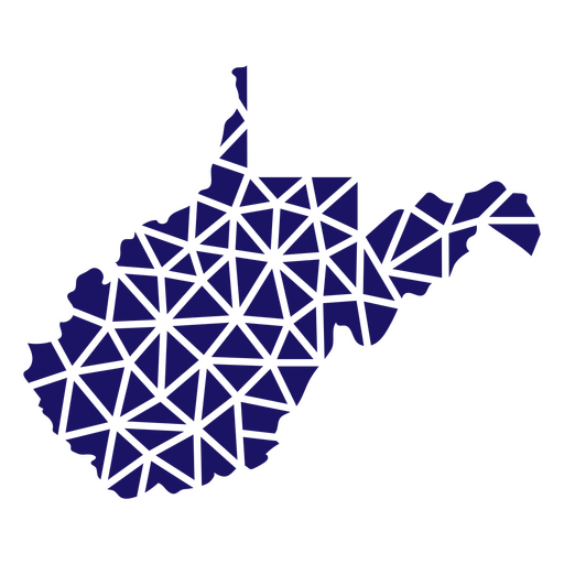 Mapa poligonal da Virgínia Ocidental Desenho PNG