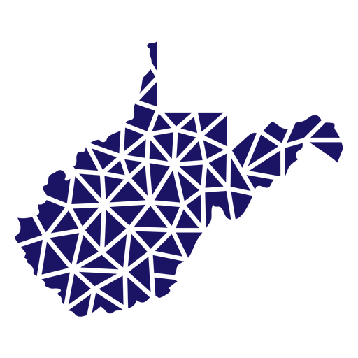 Mapa poligonal de Virginia Occidental Diseño PNG