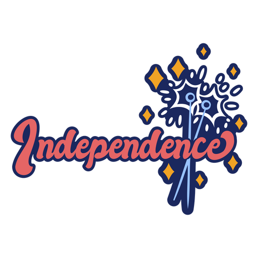 Emblema do traço colorido da independência Desenho PNG