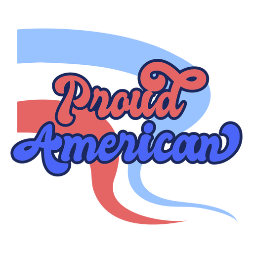 Traço de cor americano orgulhoso Desenho PNG