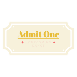 Homecoming party ticket PNG Design Transparent PNG