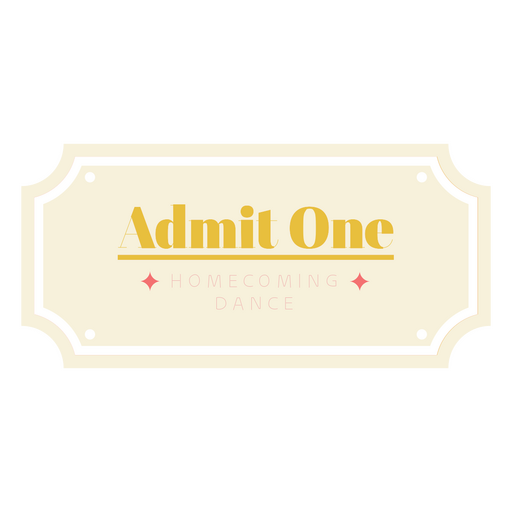 Homecoming party ticket PNG Design