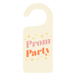 Prom party sparkly door tag PNG Design Transparent PNG