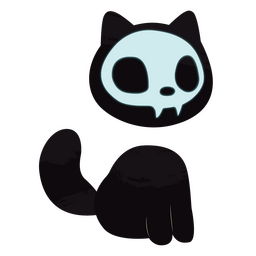 Skeleton ghost cat character