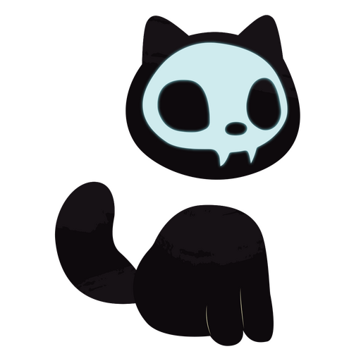 Esqueleto fantasma de gato Desenho PNG