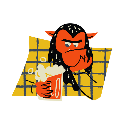 Dem?nio dos desenhos animados com cerveja Desenho PNG