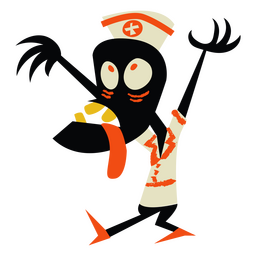 Cartoon demon nurse character