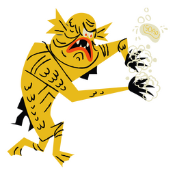 Fischmonster Zeichentrickfigur PNG-Design