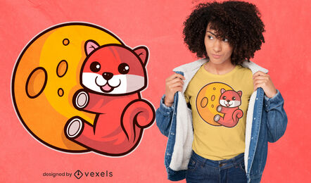 Shiba Inu auf dem Mond T-Shirt-Design