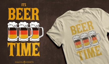 Diseño de camiseta de bandera alemana de tiempo de cerveza.