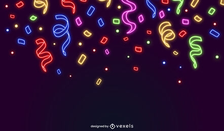 Confetti party neon background design
