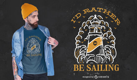 Lighthouse sailing hobby t-shirt design
