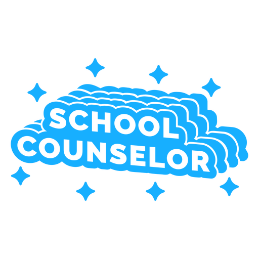School counselor cut out badge PNG Design