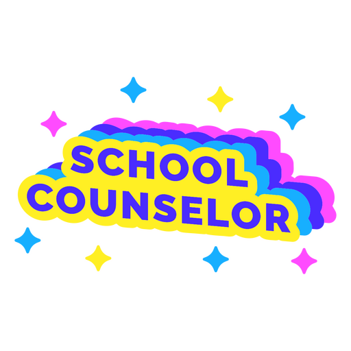 School counselor flat badge PNG Design