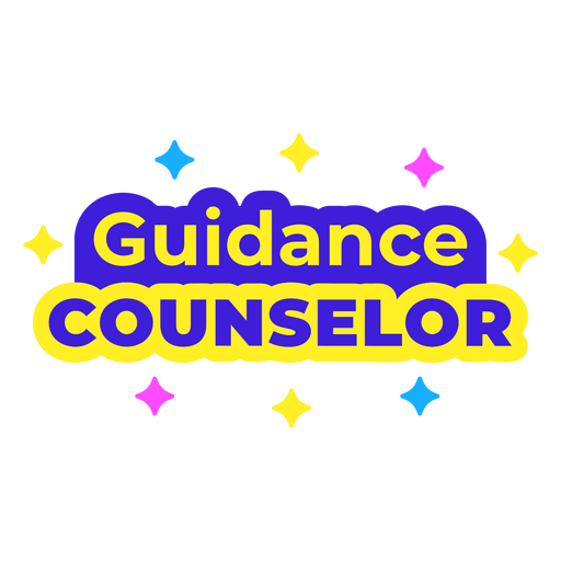 School counselor job sparkly badge PNG Design