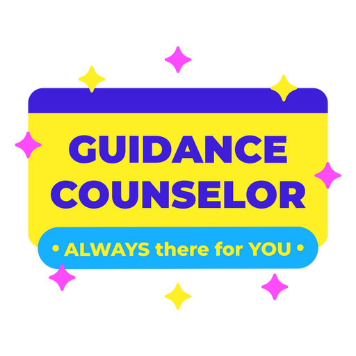Guidance counselor job sparkly badge
