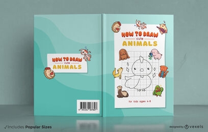 Diseño de portada de libro de dibujo de animales