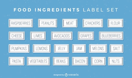 Food ingredients cooking hobby label set