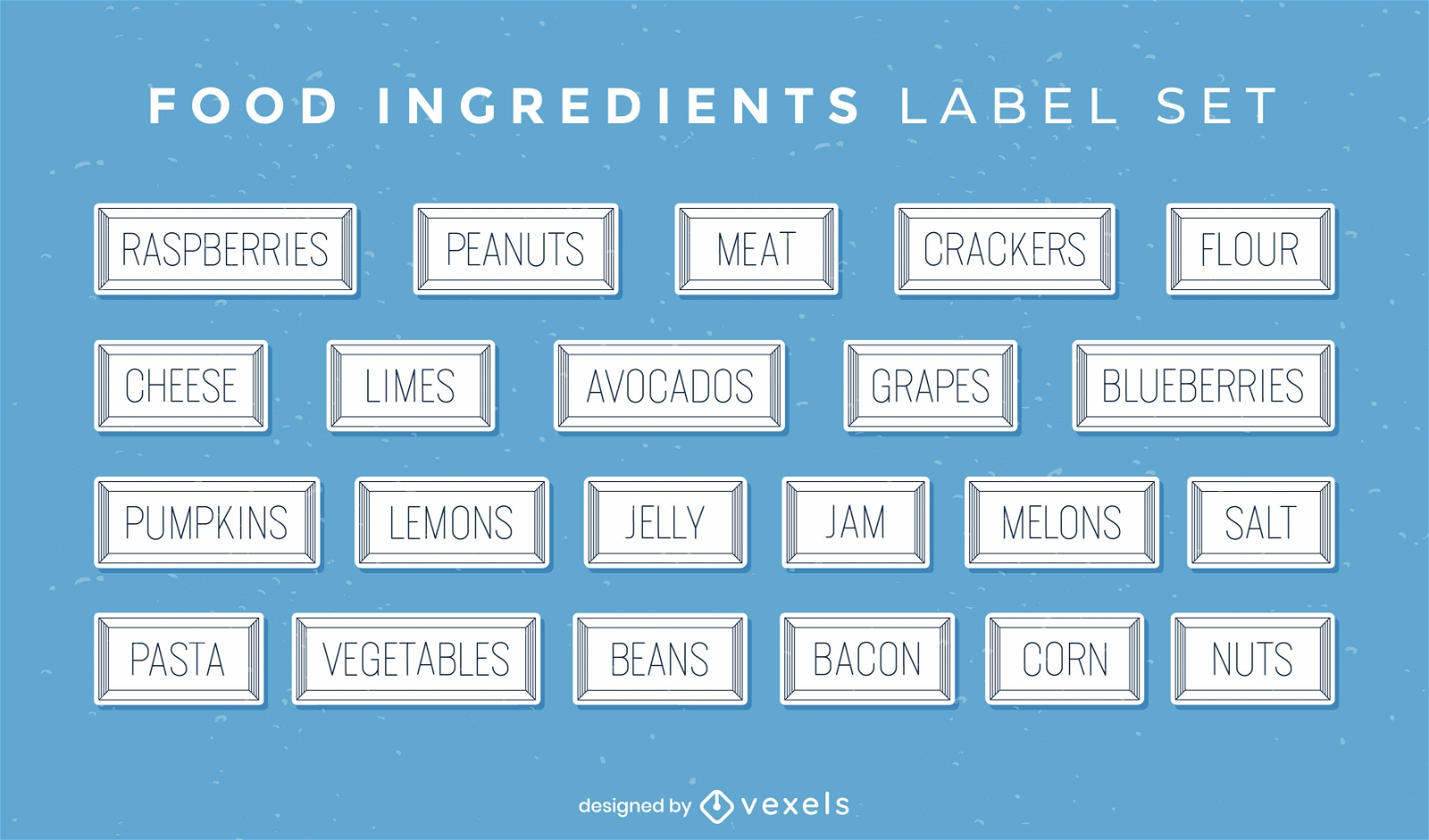 Lebensmittelzutaten kochen Hobby-Label-Set