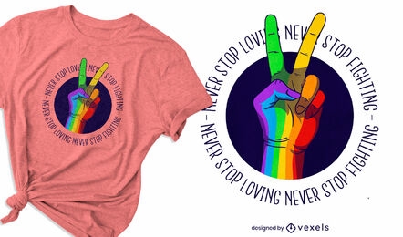 Pride peace hand t-shirt design
