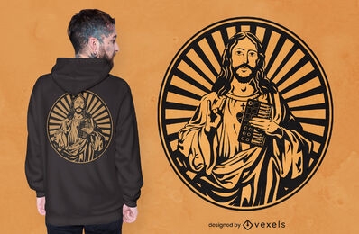 Jesus with synthesizer t-shirt design
