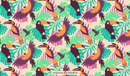 Toucan birds tropical pattern design
