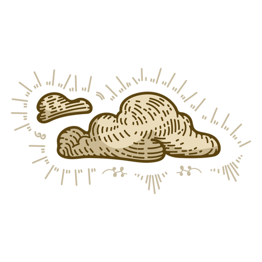 Ilustración de nubes detallada Diseño PNG