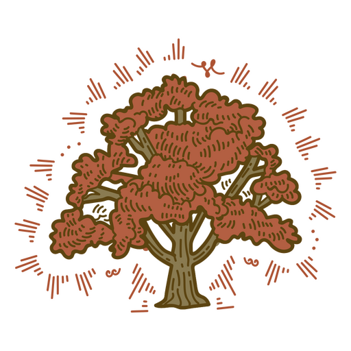 Árbol ornamental dibujado a mano
