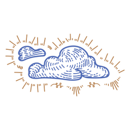Wolken handgezeichnet detailliert PNG-Design